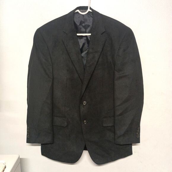 Men's Black Faux Suede Blazer Jacket by CHAPS, Size 40R - Picture 1 of 5